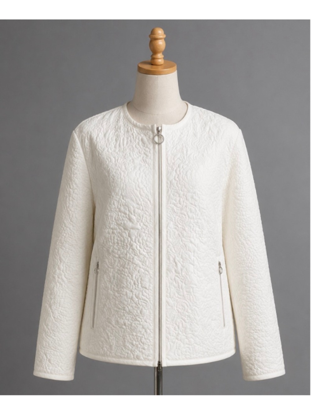 NWT Fabiana Filippi White Quilted Jacket Size 6/42